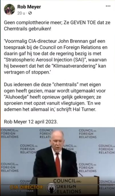 John Brennan(CIA director) admits chemtrails